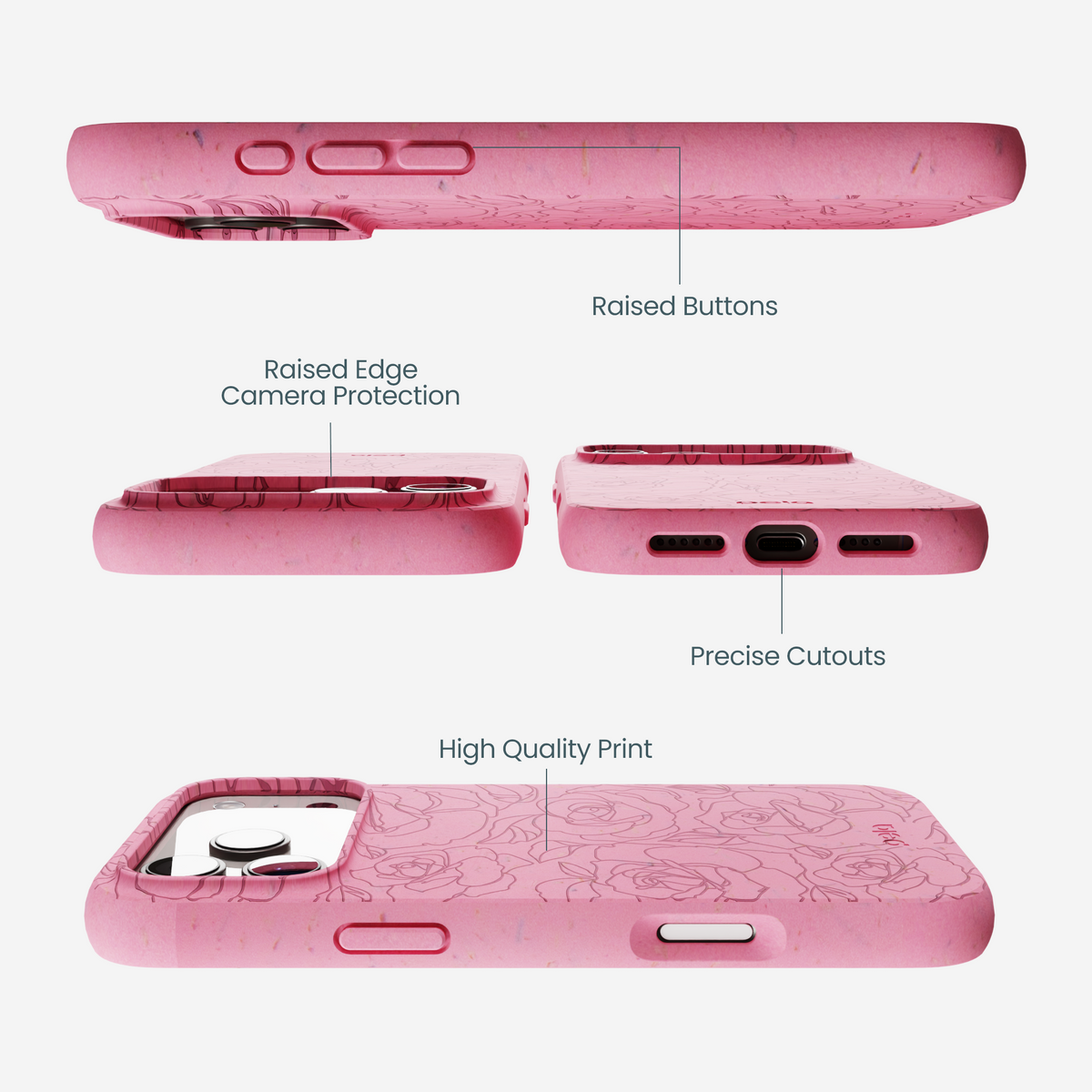 Bubblegum Pink Rosettes iPhone 17 Pro Max Case