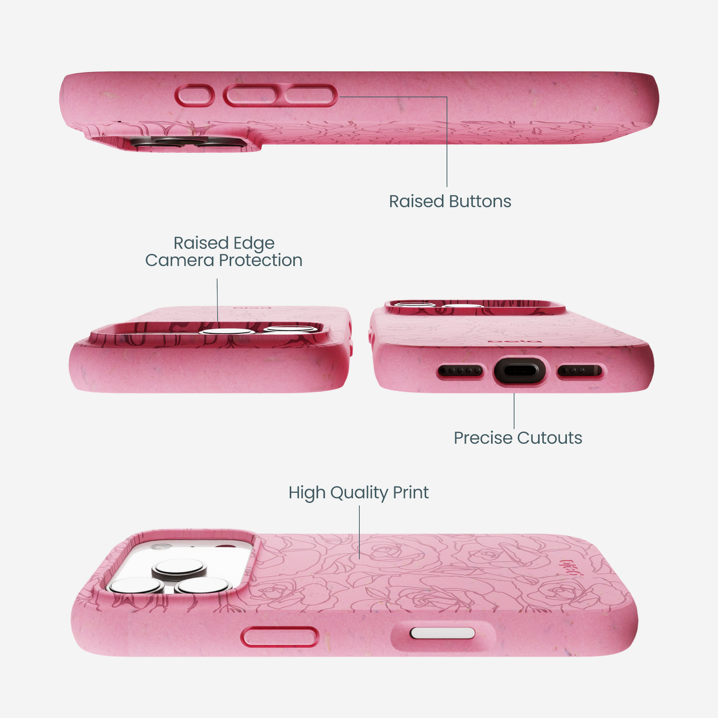 Bubblegum Pink Rosettes iPhone 17 Pro Case