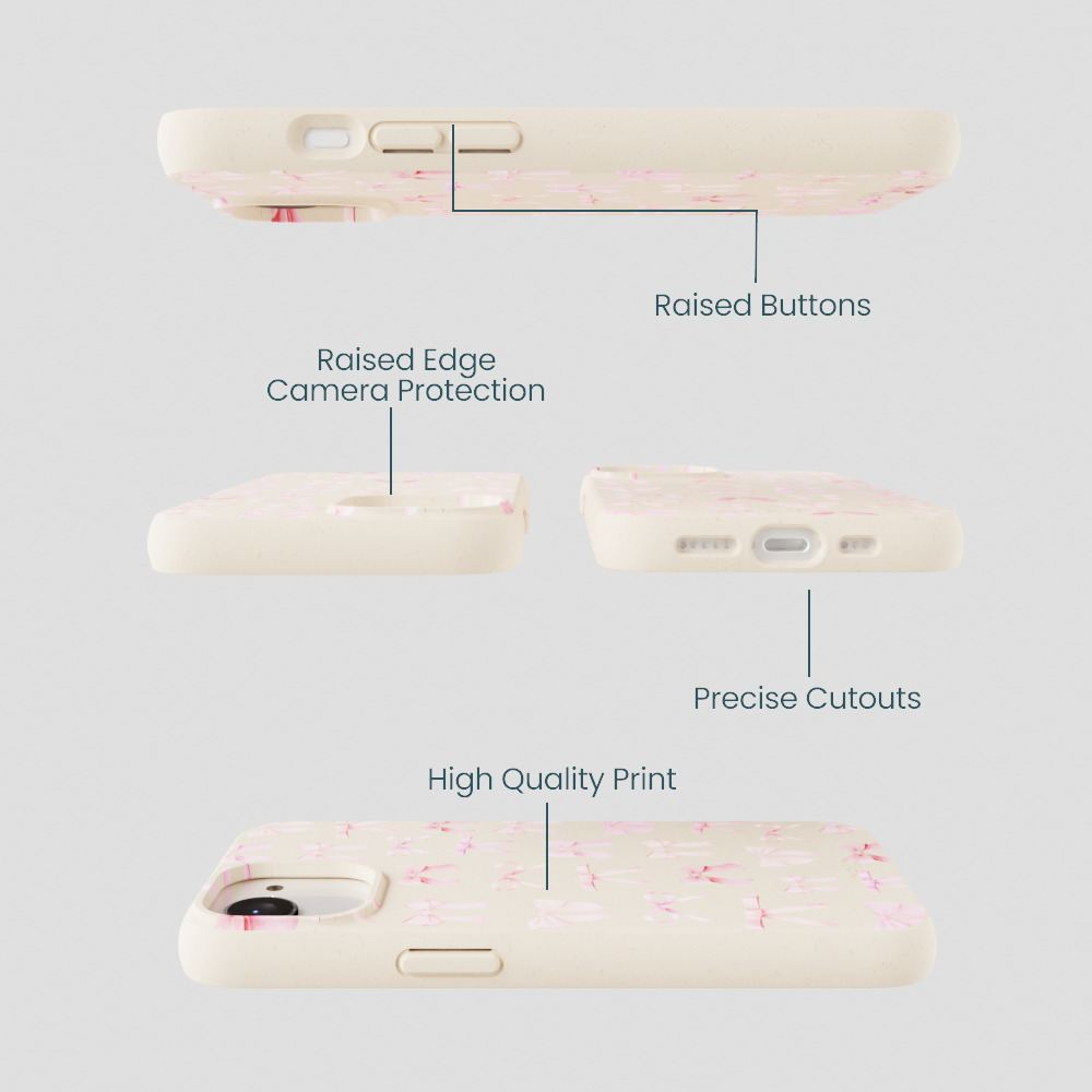 Seashell Rosy Bows iPhone 16e/17e Case