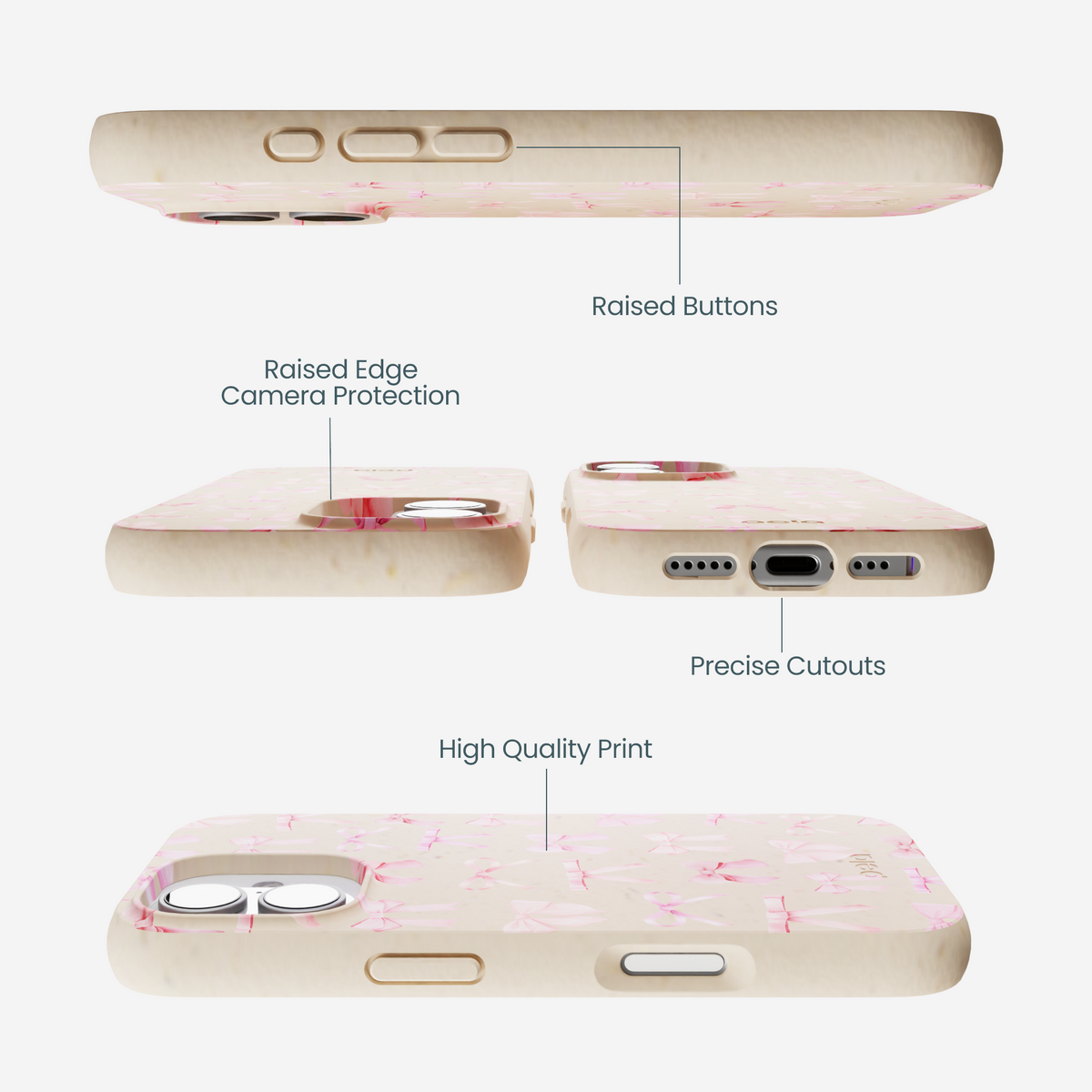 Seashell Rosy Bows iPhone 17 Case