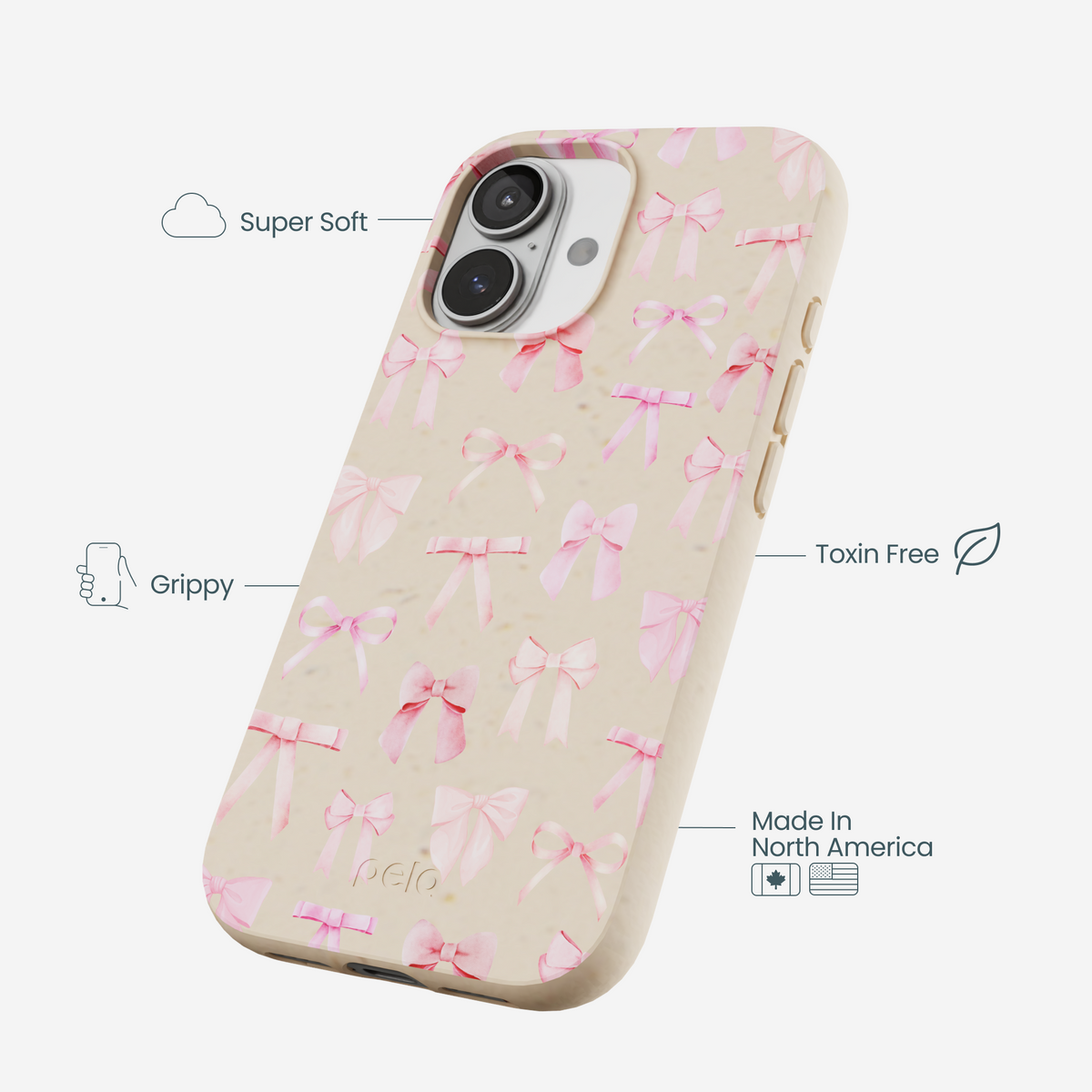 Seashell Rosy Bows iPhone 17 Case