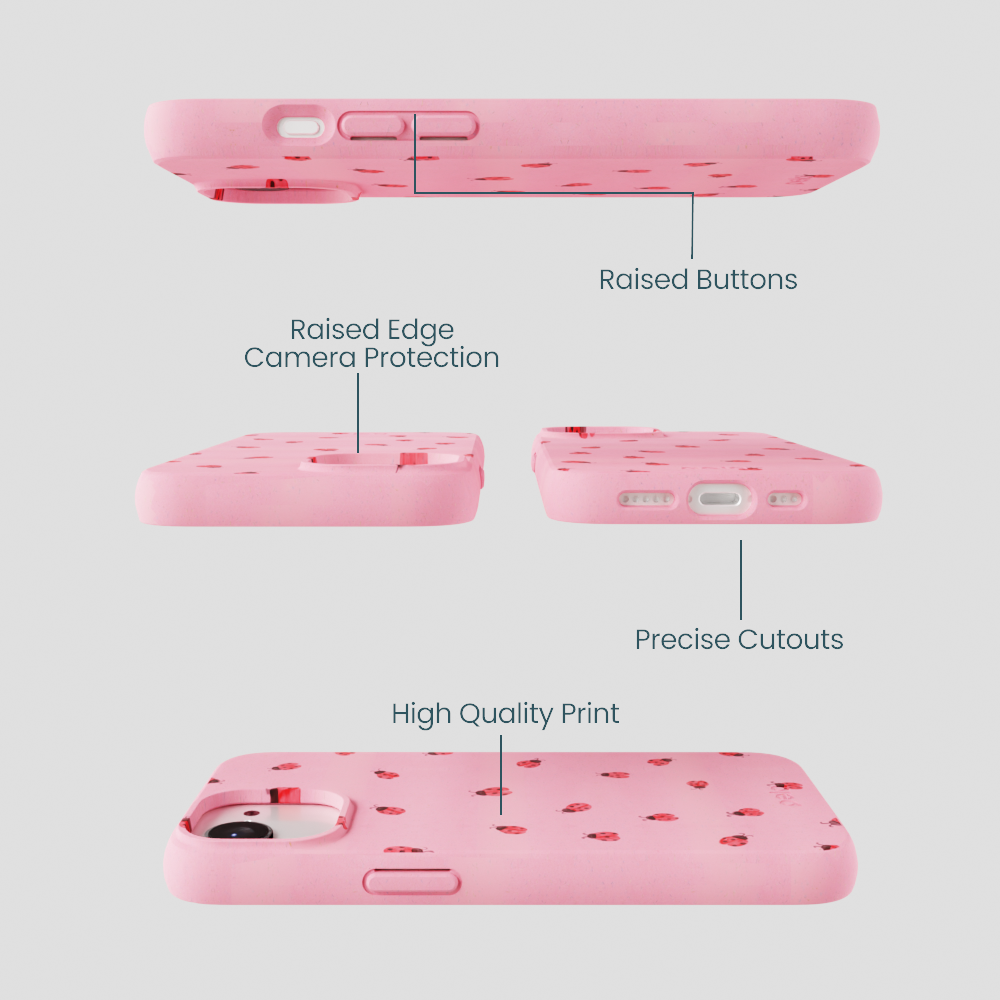 Bubblegum Pink Rosy Ladybug iPhone 16e/17e Case
