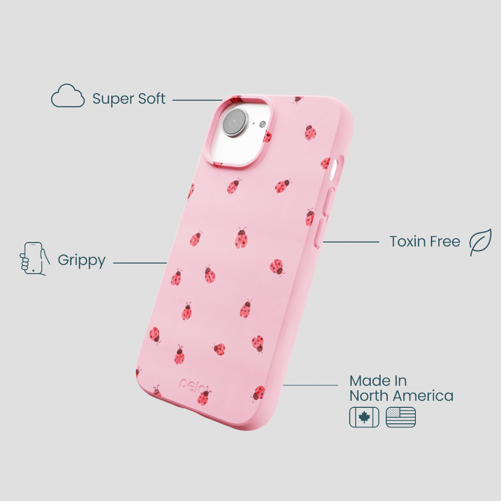 Bubblegum Pink Rosy Ladybug iPhone 16e/17e Case