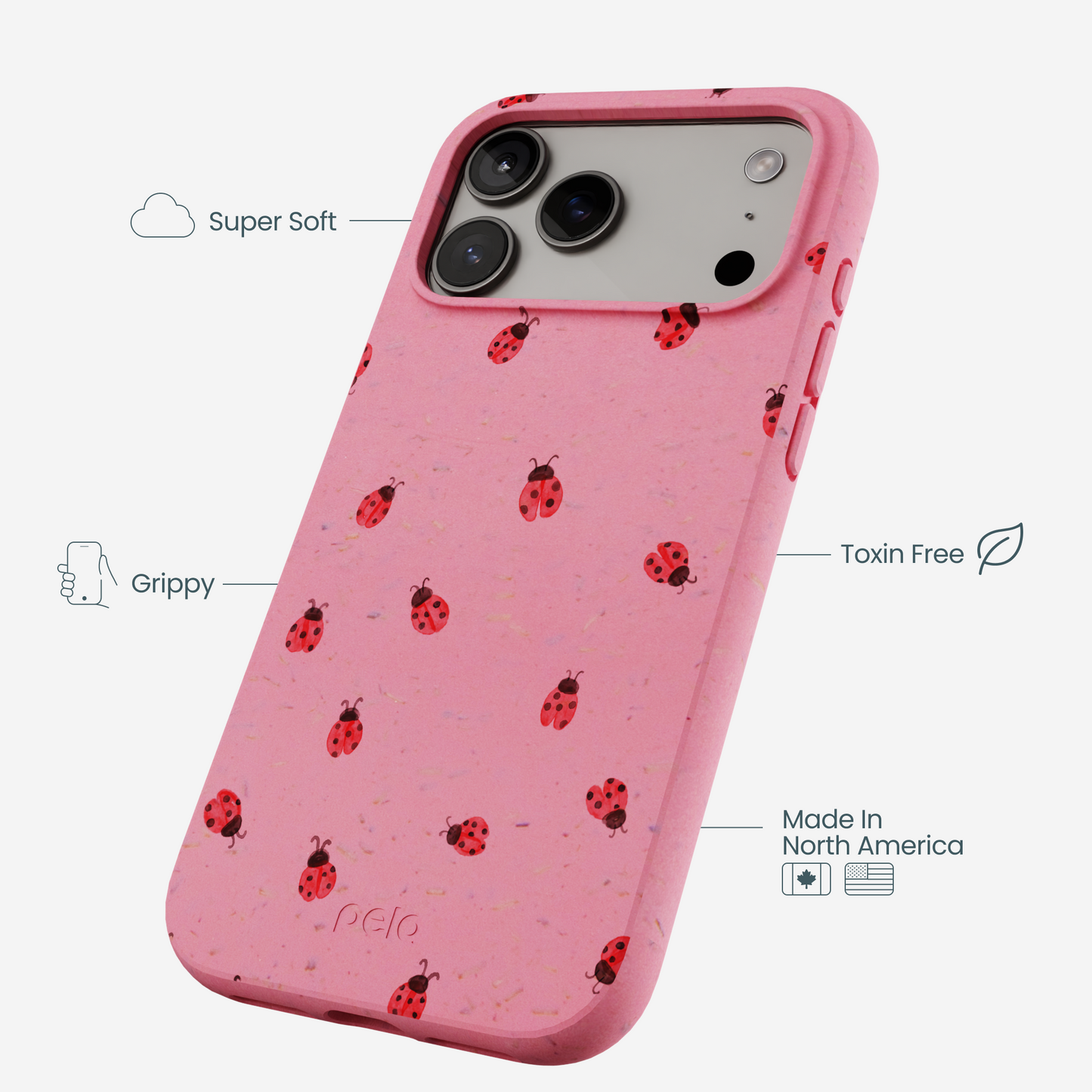 Bubblegum Pink Rosy Ladybug iPhone 17 Pro Max Case