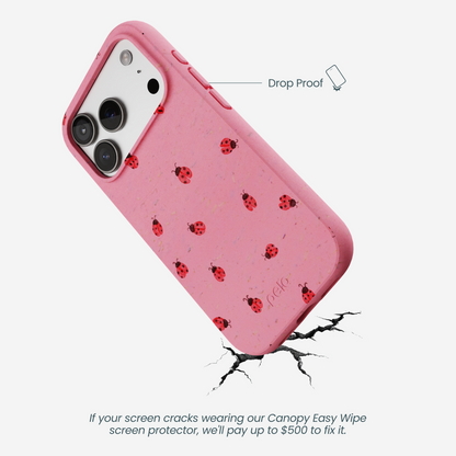 Bubblegum Pink Rosy Ladybug iPhone 17 Pro Case