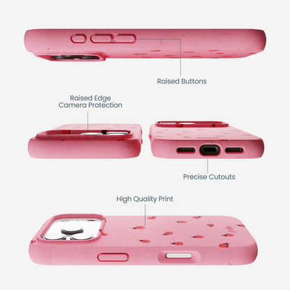 Bubblegum Pink Rosy Ladybug iPhone 17 Pro Case