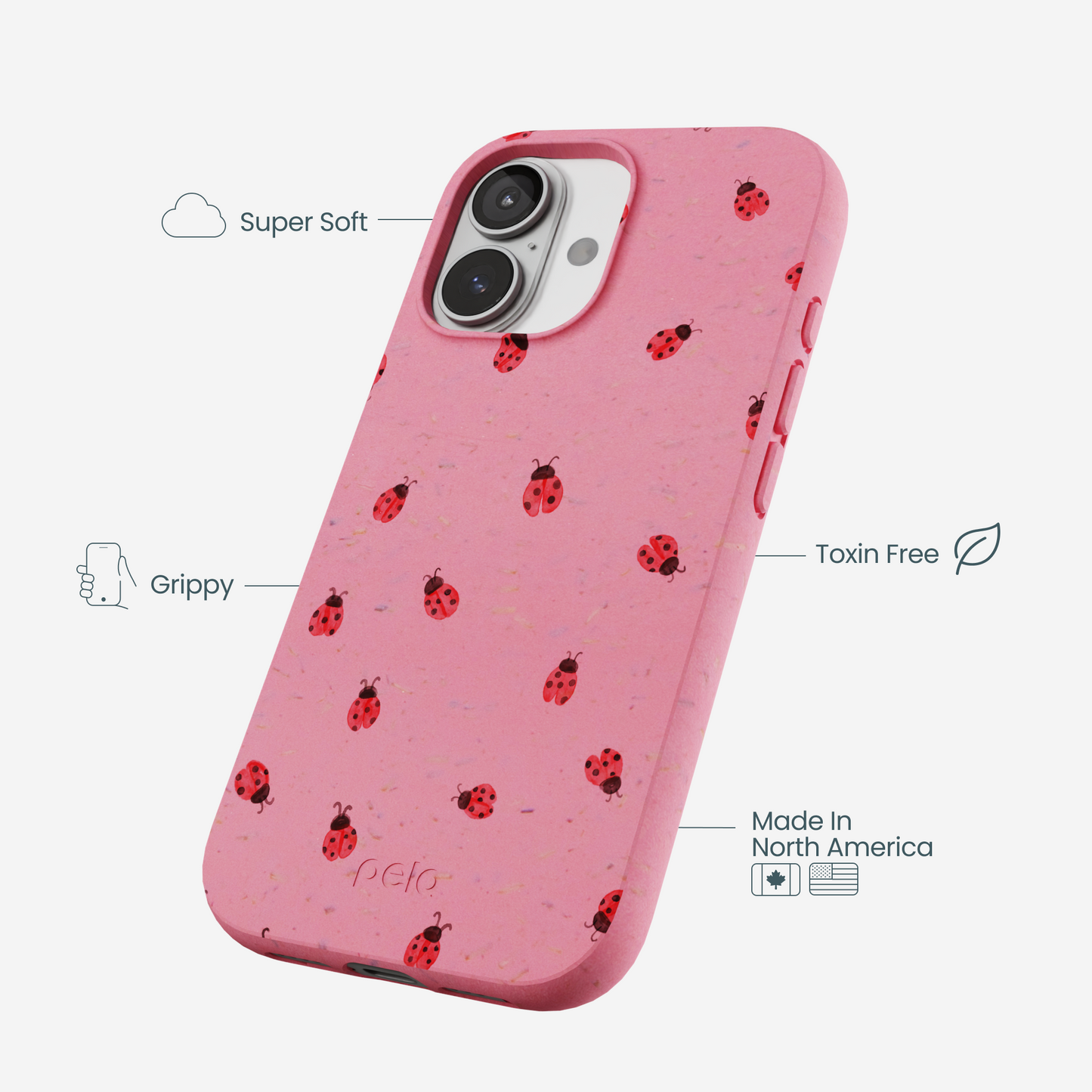 Bubblegum Pink Rosy Ladybug iPhone 17 Case