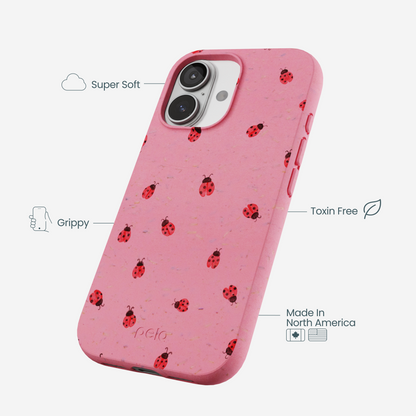 Bubblegum Pink Rosy Ladybug iPhone 17 Case