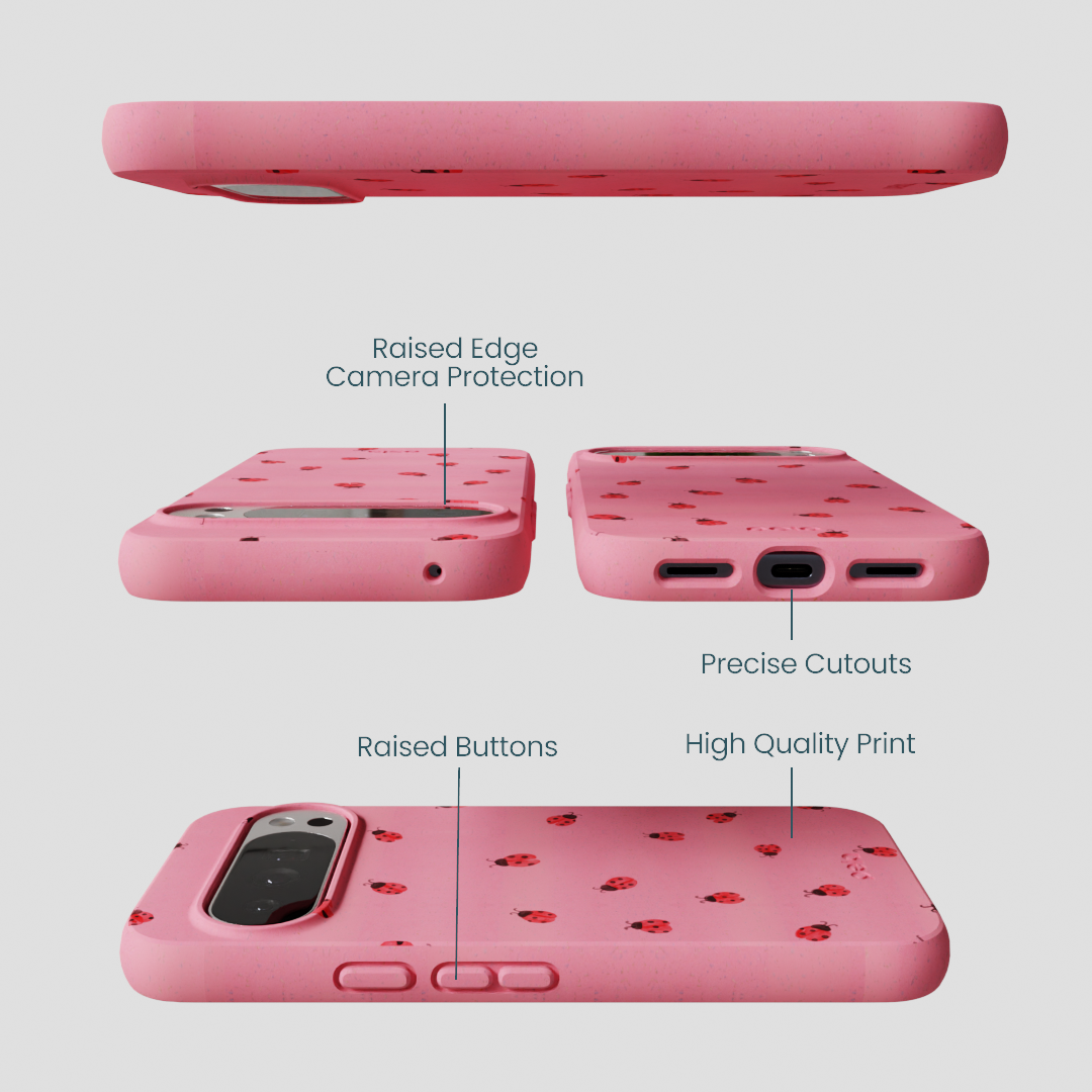 Bubblegum Pink Rosy Ladybug Google Pixel 10 Pro XL Case