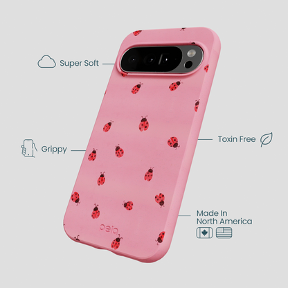Bubblegum Pink Rosy Ladybug Google Pixel 10 Pro XL Case