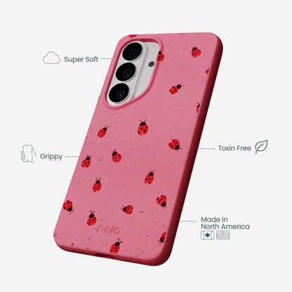 Bubblegum Pink Rosy Ladybug Samsung Galaxy S26 Case