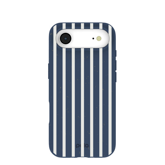 Navy Blue Sailor Stripes Vertical iPhone Air Case