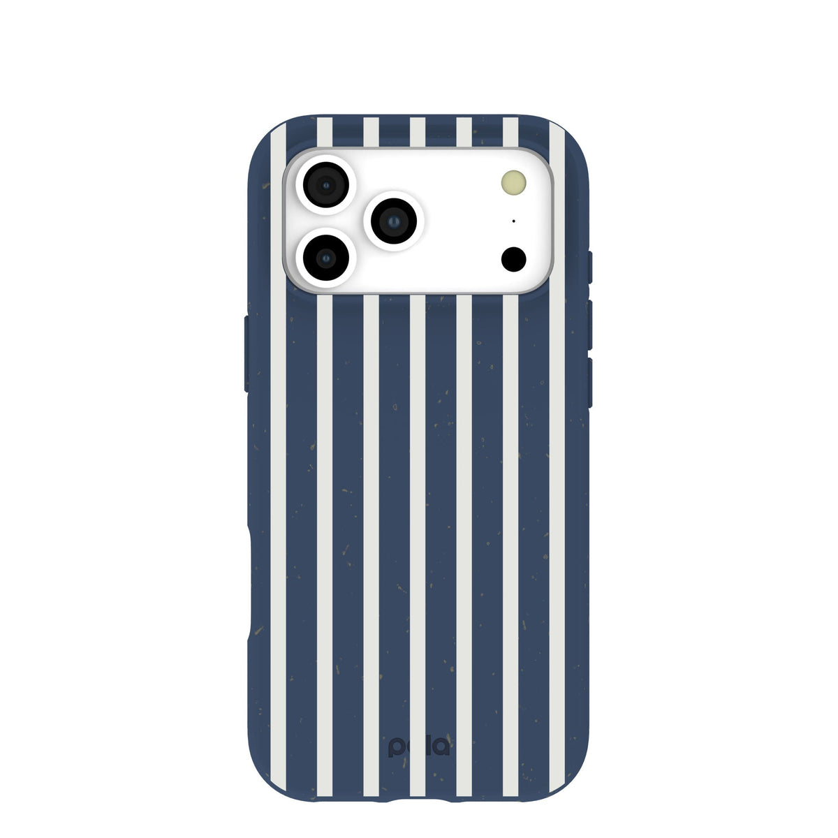 Navy Blue Sailor Stripes Vertical iPhone 17 Pro Max Case