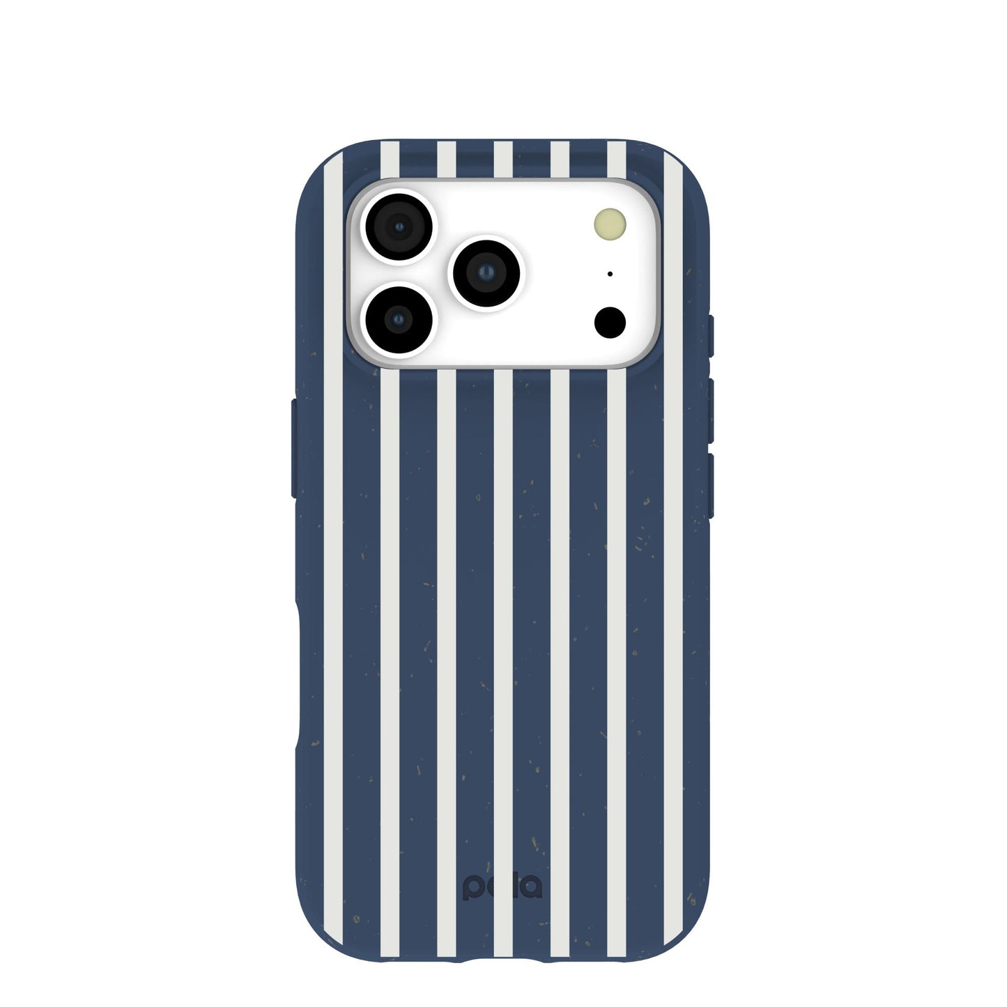 Navy Blue Sailor Stripes Vertical iPhone 17 Pro Case