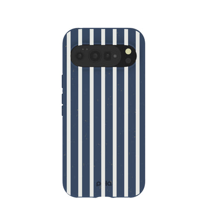Navy Blue Sailor Stripes Vertical Google Pixel 10 Pro XL Case