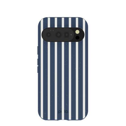 Navy Blue Sailor Stripes Vertical Google Pixel 10/10 Pro Case