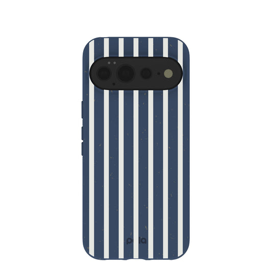 Navy Blue Sailor Stripes Vertical Google Pixel 11 Pro XL Case