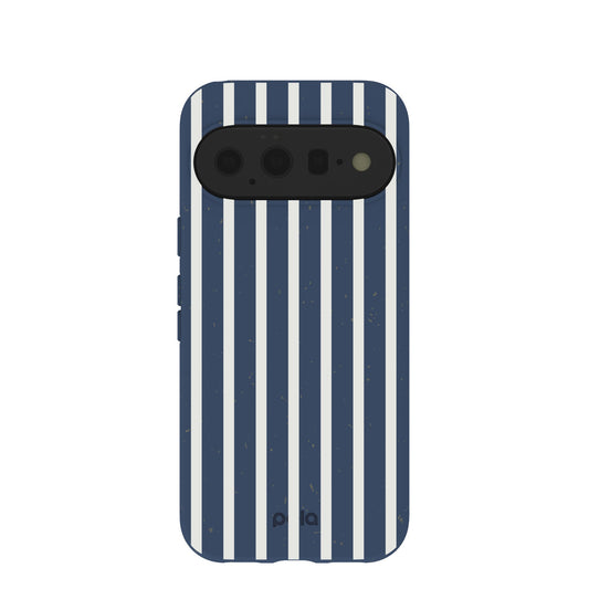 Navy Blue Sailor Stripes Vertical Google Pixel 11 Case