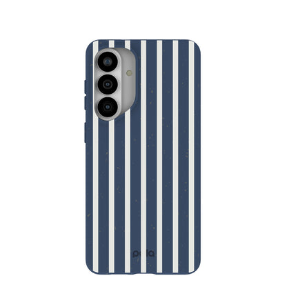 Navy Blue Sailor Stripes Vertical Samsung Galaxy S26+(Plus) Case