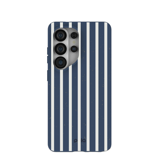 Navy Blue Sailor Stripes Vertical Samsung Galaxy S26 Ultra Case