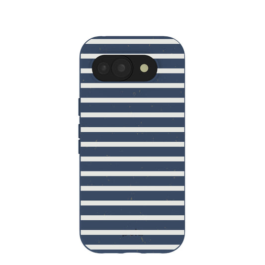 Navy Blue Sailor Stripes Google Pixel 10a Case