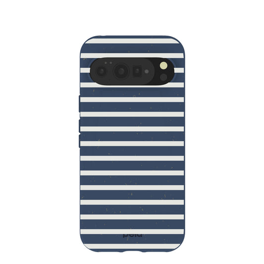 Navy Blue Sailor Stripes Google Pixel 10 Pro XL Case
