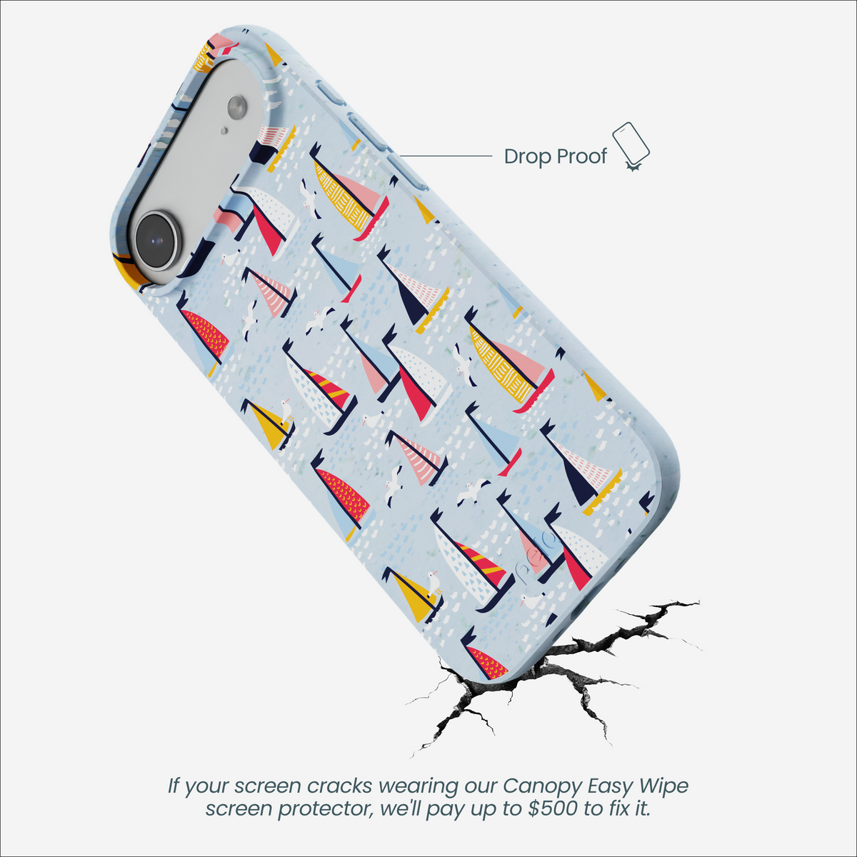 Powder Blue Sails and Seagulls iPhone Air Case