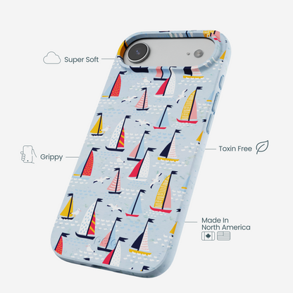 Powder Blue Sails and Seagulls iPhone Air Case
