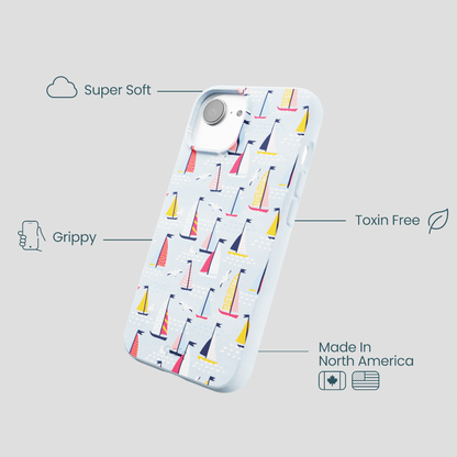 Powder Blue Sails and Seagulls iPhone 16e/17e Case