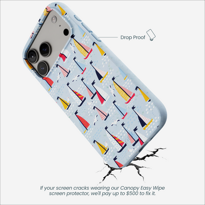 Powder Blue Sails and Seagulls iPhone 17 Pro Max Case