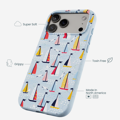 Powder Blue Sails and Seagulls iPhone 17 Pro Max Case