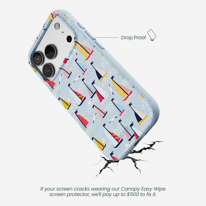 Powder Blue Sails and Seagulls iPhone 17 Pro Case