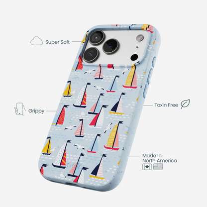 Powder Blue Sails and Seagulls iPhone 17 Pro Case