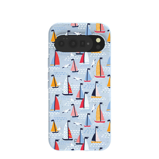 Powder Blue Sails and Seagulls Google Pixel 10 Pro XL Case