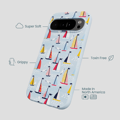 Powder Blue Sails and Seagulls Google Pixel 10 Pro XL Case
