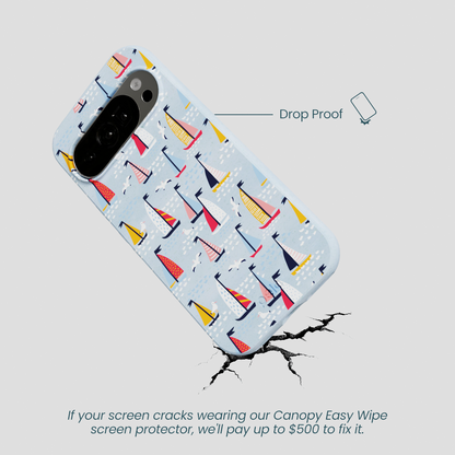 Powder Blue Sails and Seagulls Google Pixel 10/10 Pro Case
