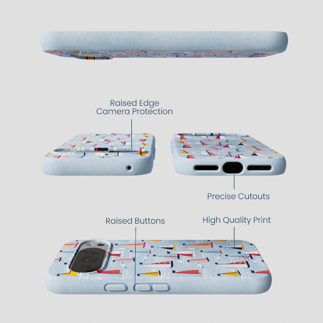 Powder Blue Sails and Seagulls Google Pixel 10/10 Pro Case