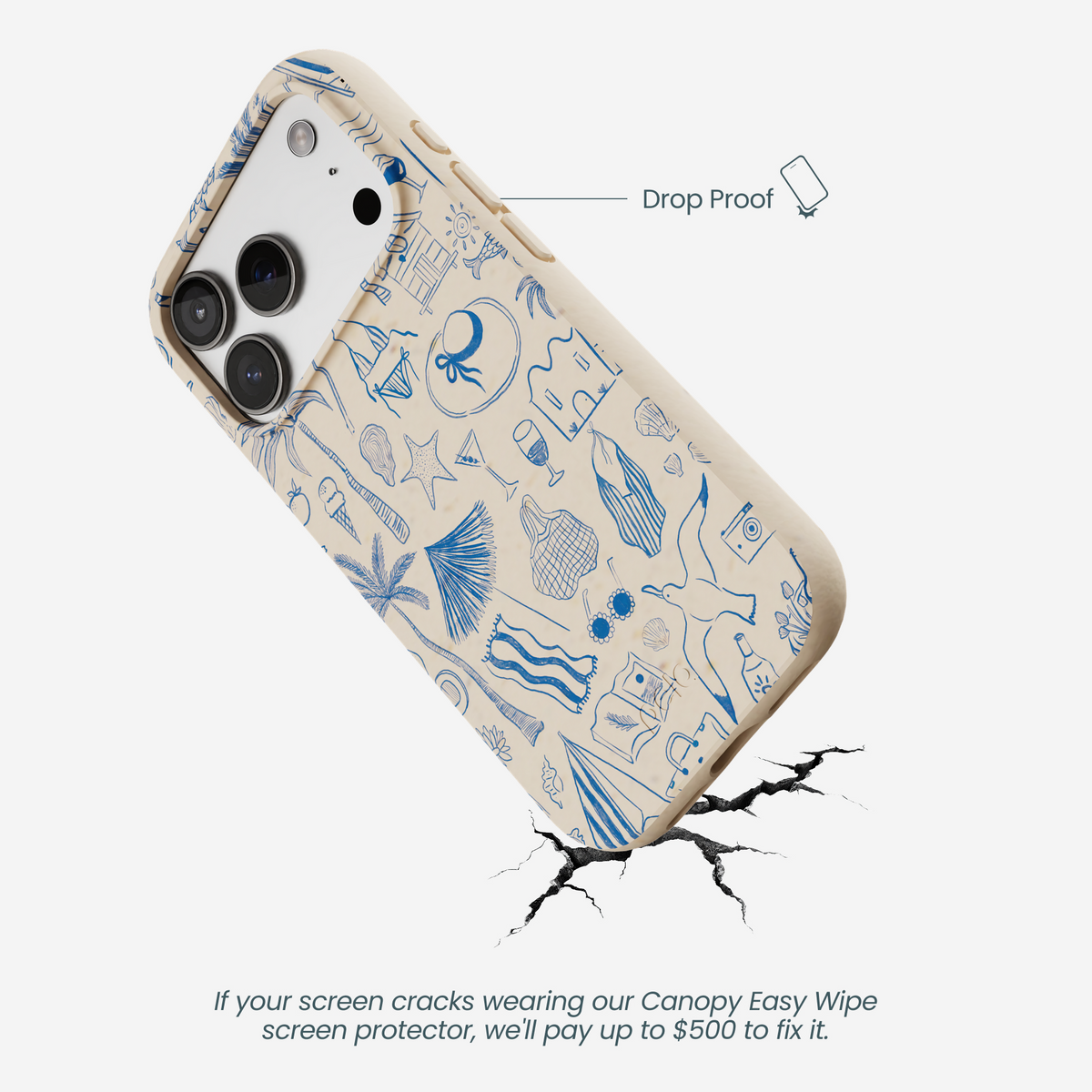 Seashell Salted Ink iPhone 17 Pro Case