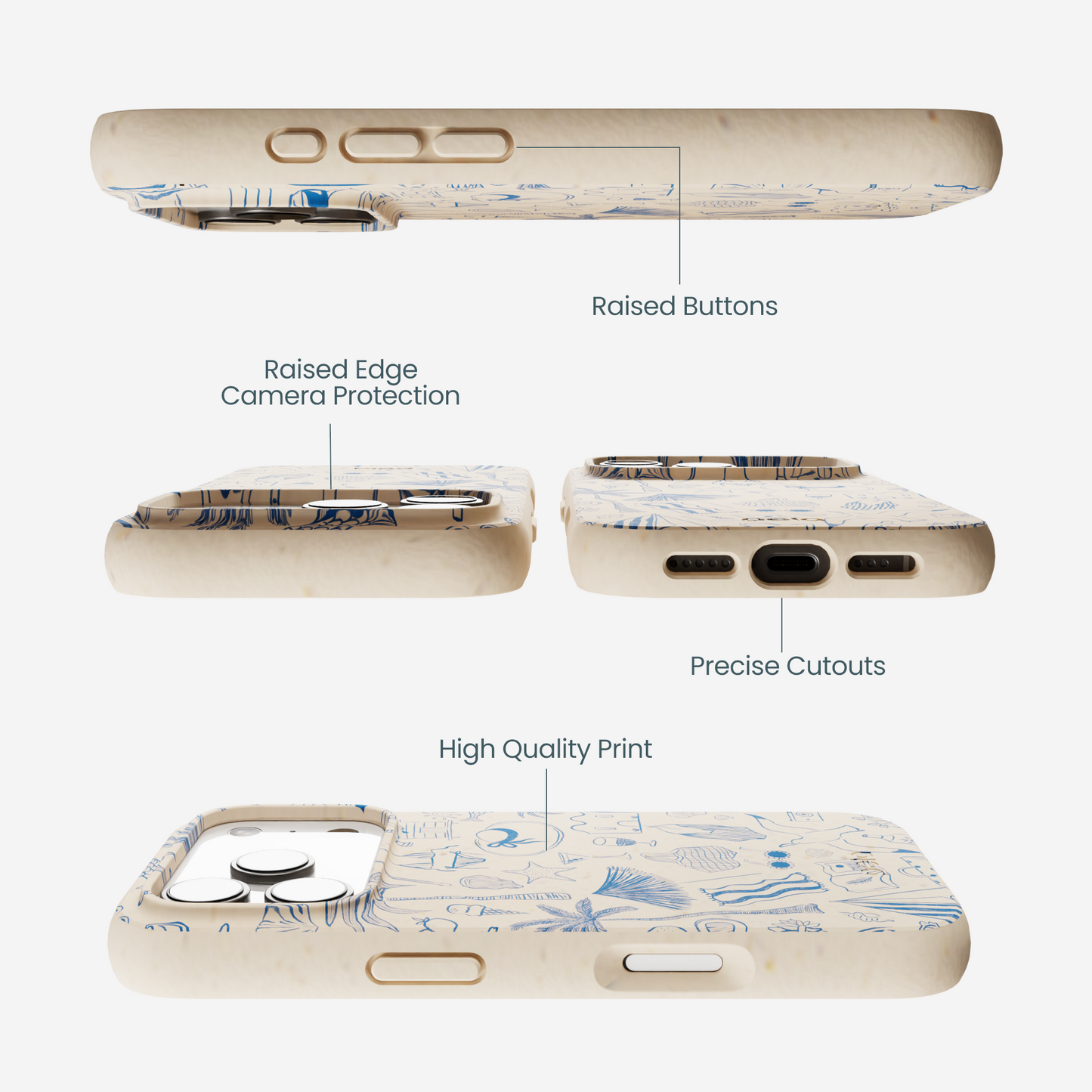 Seashell Salted Ink iPhone 17 Pro Case