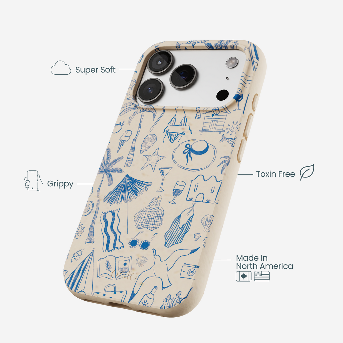 Seashell Salted Ink iPhone 17 Pro Case