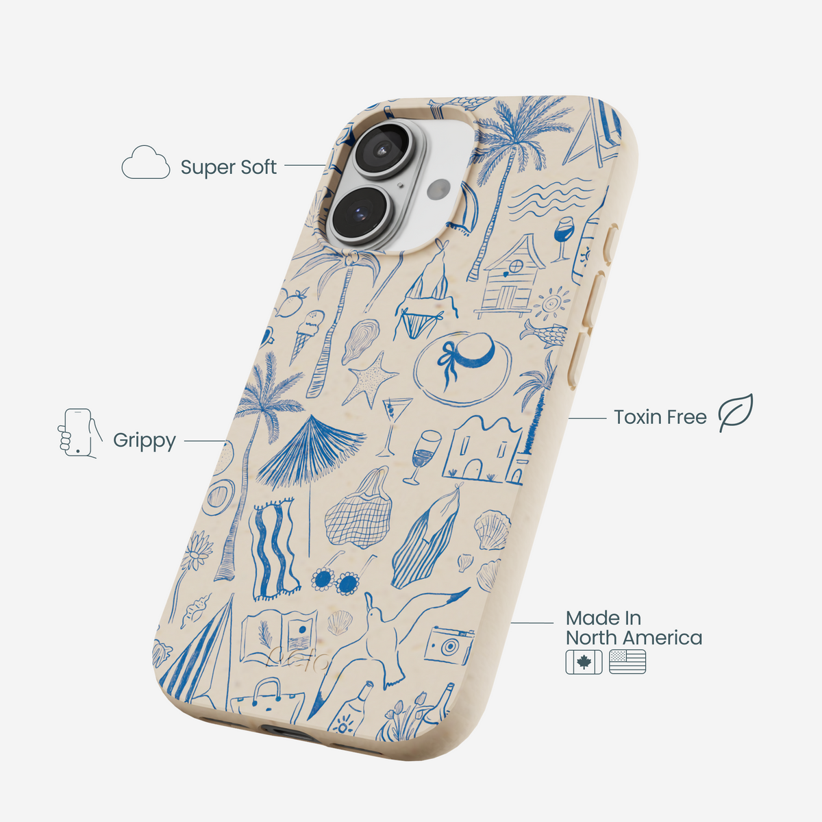 Seashell Salted Ink iPhone 17 Case