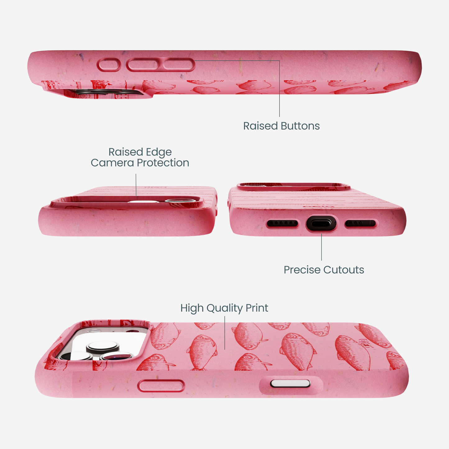 Bubblegum Pink Sardine Stream iPhone 17 Pro Max Case
