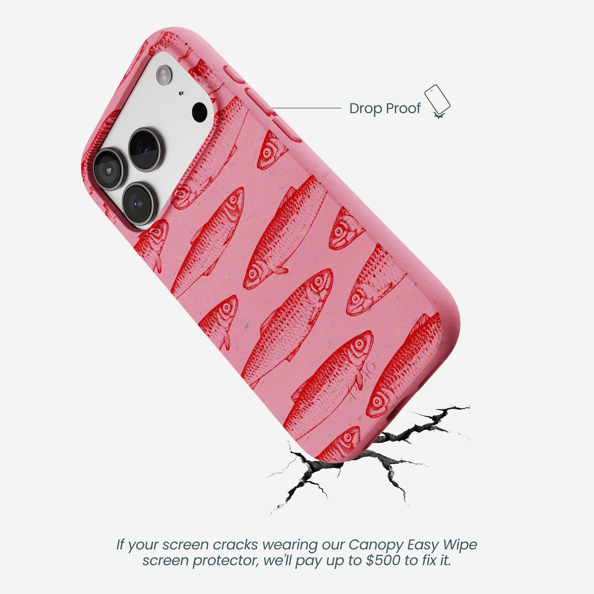 Bubblegum Pink Sardine Stream iPhone 17 Pro Case