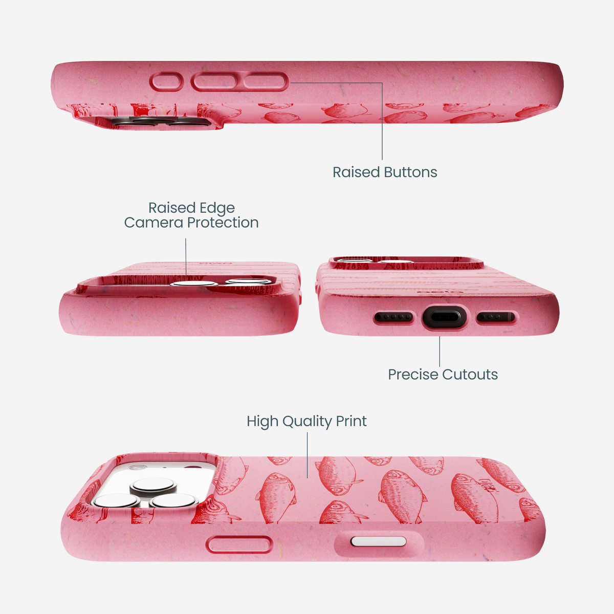 Bubblegum Pink Sardine Stream iPhone 17 Pro Case