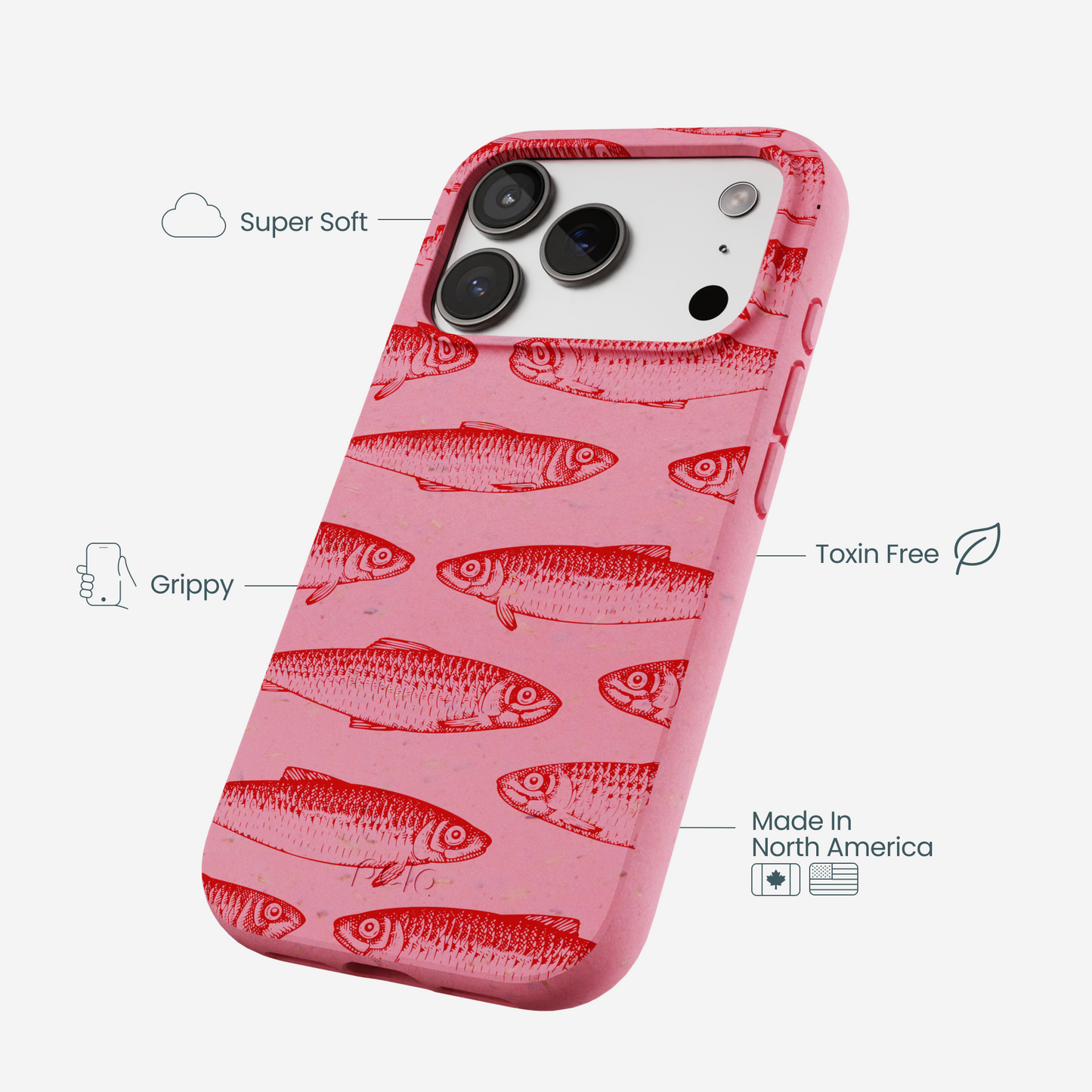 Bubblegum Pink Sardine Stream iPhone 17 Pro Case