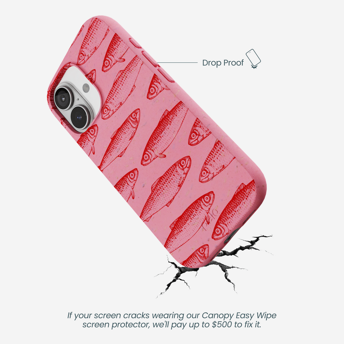 Bubblegum Pink Sardine Stream iPhone 17 Case