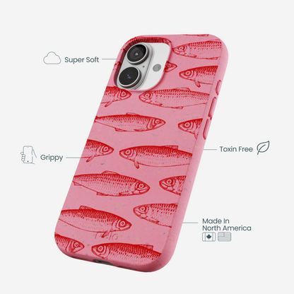 Bubblegum Pink Sardine Stream iPhone 17 Case