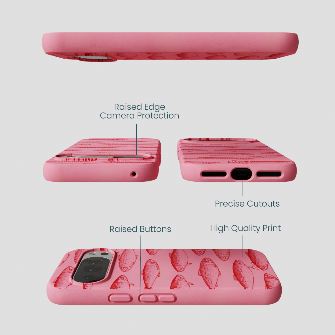 Bubblegum Pink Sardine Stream Google Pixel 10/10 Pro Case