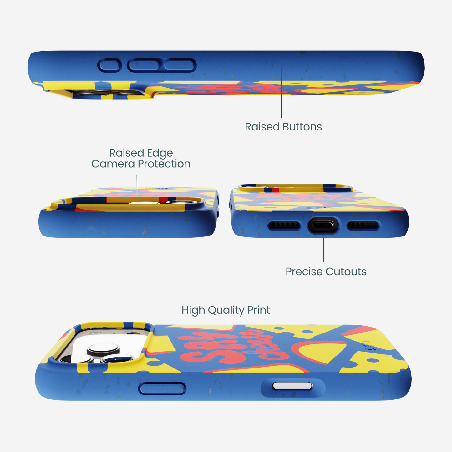 Electric Blue Say Cheese iPhone 17 Pro Max Case