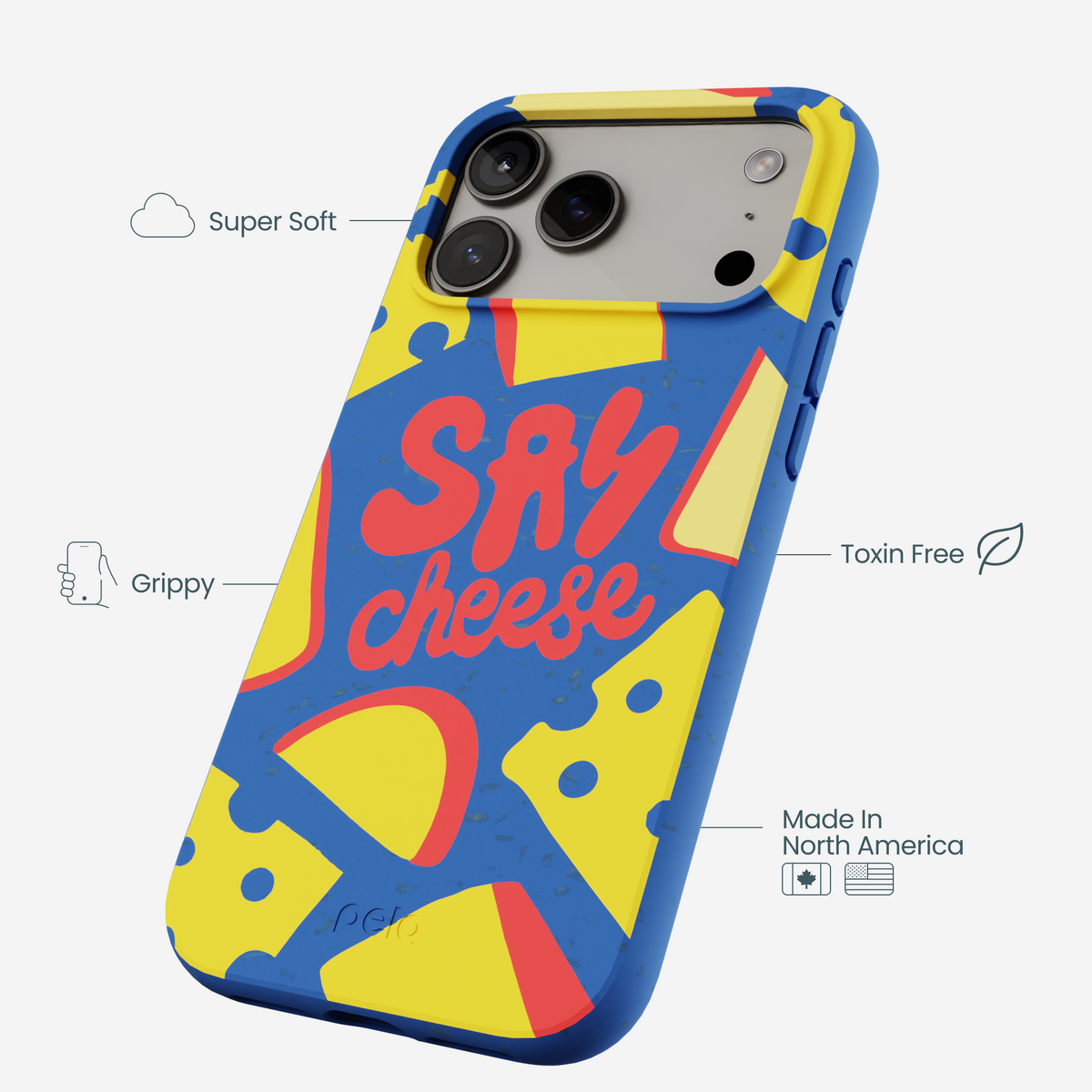 Electric Blue Say Cheese iPhone 17 Pro Max Case